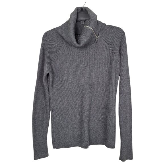 White House Black Market Slate Grey Cozy Soft Long Sleeve Turtle Neck Zipper XS - Picture 1 of 9